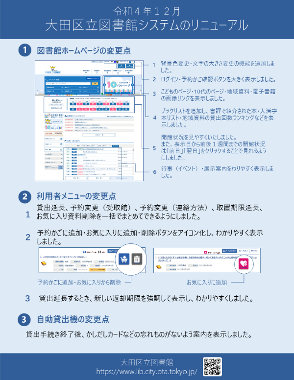 令和4年12月大田区立図書館システムのリニューアル
