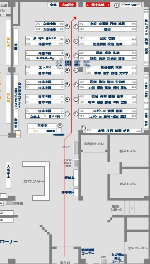 久が原図書館地域資料コーナー案内図